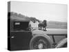 Dachshund standing on the bonnet of Charles Mortimers Bentley, c1930s-Bill Brunell-Stretched Canvas