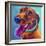 Dachshund - Turquoise-Dawgart-Framed Giclee Print