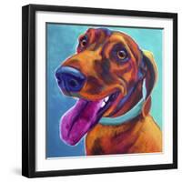 Dachshund - Turquoise-Dawgart-Framed Giclee Print