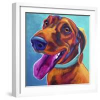 Dachshund - Turquoise-Dawgart-Framed Giclee Print