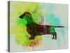 Dachshund Watercolor-NaxArt-Stretched Canvas