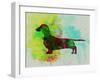 Dachshund Watercolor-NaxArt-Framed Art Print