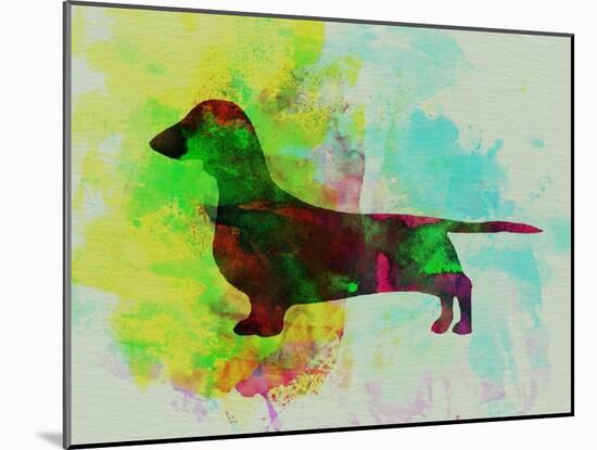 Dachshund Watercolor-NaxArt-Mounted Art Print