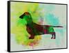 Dachshund Watercolor-NaxArt-Framed Stretched Canvas