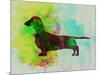 Dachshund Watercolor-NaxArt-Mounted Art Print