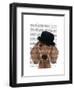 Dachshund with Black Bowler Hat-Fab Funky-Framed Art Print