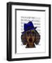 Dachshund with Blue Trilby-Fab Funky-Framed Art Print