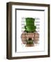 Dachshund with Green Top Hat and Moustache-Fab Funky-Framed Art Print