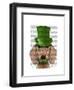 Dachshund with Green Top Hat and Moustache-Fab Funky-Framed Art Print