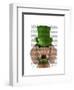 Dachshund with Green Top Hat and Moustache-Fab Funky-Framed Art Print