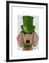 Dachshund with Green Top Hat and Moustache-Fab Funky-Framed Art Print