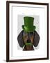 Dachshund with Green Top Hat Black Tan-Fab Funky-Framed Art Print