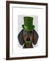 Dachshund with Green Top Hat Black Tan-Fab Funky-Framed Art Print