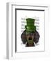 Dachshund with Green Top Hat Black Tan-Fab Funky-Framed Art Print