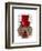 Dachshund with Red Top Hat and Moustache-Fab Funky-Framed Art Print