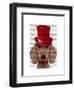 Dachshund with Red Top Hat and Moustache-Fab Funky-Framed Art Print