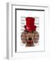 Dachshund with Red Top Hat and Moustache-Fab Funky-Framed Art Print