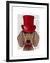 Dachshund with Red Top Hat and Moustache-Fab Funky-Framed Art Print