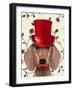 Dachshund with Red Top Hat-Fab Funky-Framed Art Print