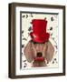 Dachshund with Red Top Hat-Fab Funky-Framed Art Print