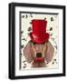 Dachshund with Red Top Hat-Fab Funky-Framed Art Print