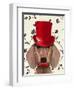 Dachshund with Red Top Hat-Fab Funky-Framed Art Print