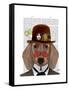 Dachshund with Steampunk Bowler Hat-Fab Funky-Framed Stretched Canvas