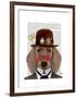 Dachshund with Steampunk Bowler Hat-Fab Funky-Framed Art Print