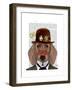 Dachshund with Steampunk Bowler Hat-Fab Funky-Framed Art Print