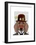 Dachshund with Steampunk Bowler Hat-Fab Funky-Framed Art Print