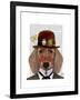 Dachshund with Steampunk Bowler Hat-Fab Funky-Framed Art Print