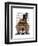 Dachshund with Top Hat and Goggles-Fab Funky-Framed Art Print