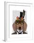 Dachshund with Top Hat and Goggles-Fab Funky-Framed Art Print