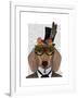 Dachshund with Top Hat and Goggles-Fab Funky-Framed Art Print
