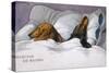 Dachshunds in Bed a Marriage of Convenience-null-Stretched Canvas