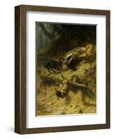 Dachshunds on a Badger-Guido Maffei-Framed Giclee Print