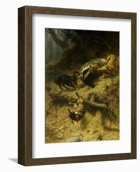 Dachshunds on a Badger-Guido Maffei-Framed Giclee Print