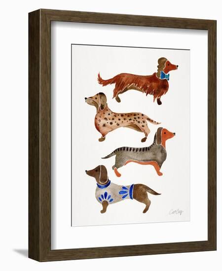 Dachshunds-Cat Coquillette-Framed Art Print