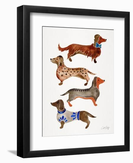 Dachshunds-Cat Coquillette-Framed Art Print