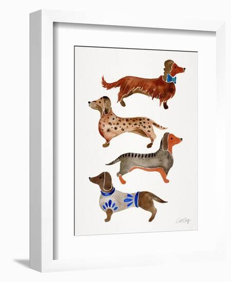 Dachshunds-Cat Coquillette-Framed Art Print