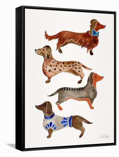 Dachshunds-Cat Coquillette-Framed Stretched Canvas