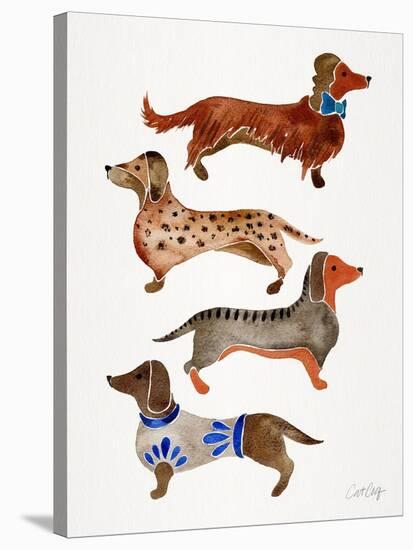 Dachshunds-Cat Coquillette-Stretched Canvas