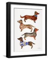 Dachshunds-Cat Coquillette-Framed Art Print