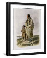 Dacota Woman and Assiniboin Girl-Karl Bodmer-Framed Giclee Print