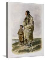 Dacota Woman and Assiniboin Girl-Karl Bodmer-Stretched Canvas