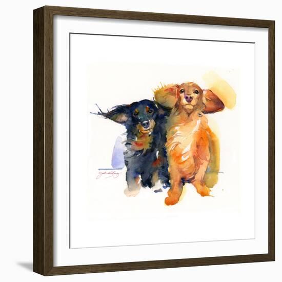 Dacshund Duo, 2014-John Keeling-Framed Giclee Print