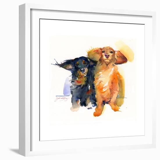 Dacshund Duo, 2014-John Keeling-Framed Giclee Print