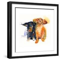 Dacshund Duo, 2014-John Keeling-Framed Giclee Print