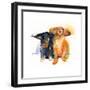 Dacshund Duo, 2014-John Keeling-Framed Giclee Print