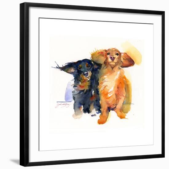 Dacshund Duo, 2014-John Keeling-Framed Giclee Print